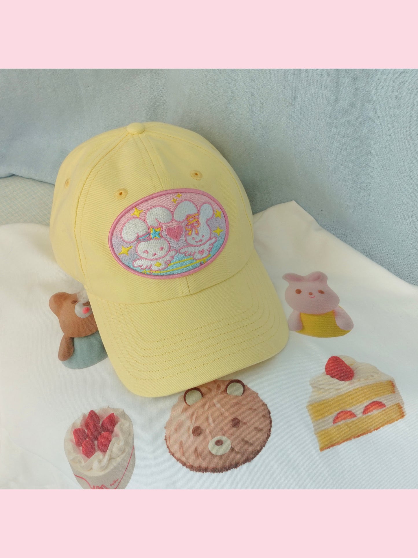 cap - ♡ ₊☆° Bunny Love🐰✨ Cream Yellow