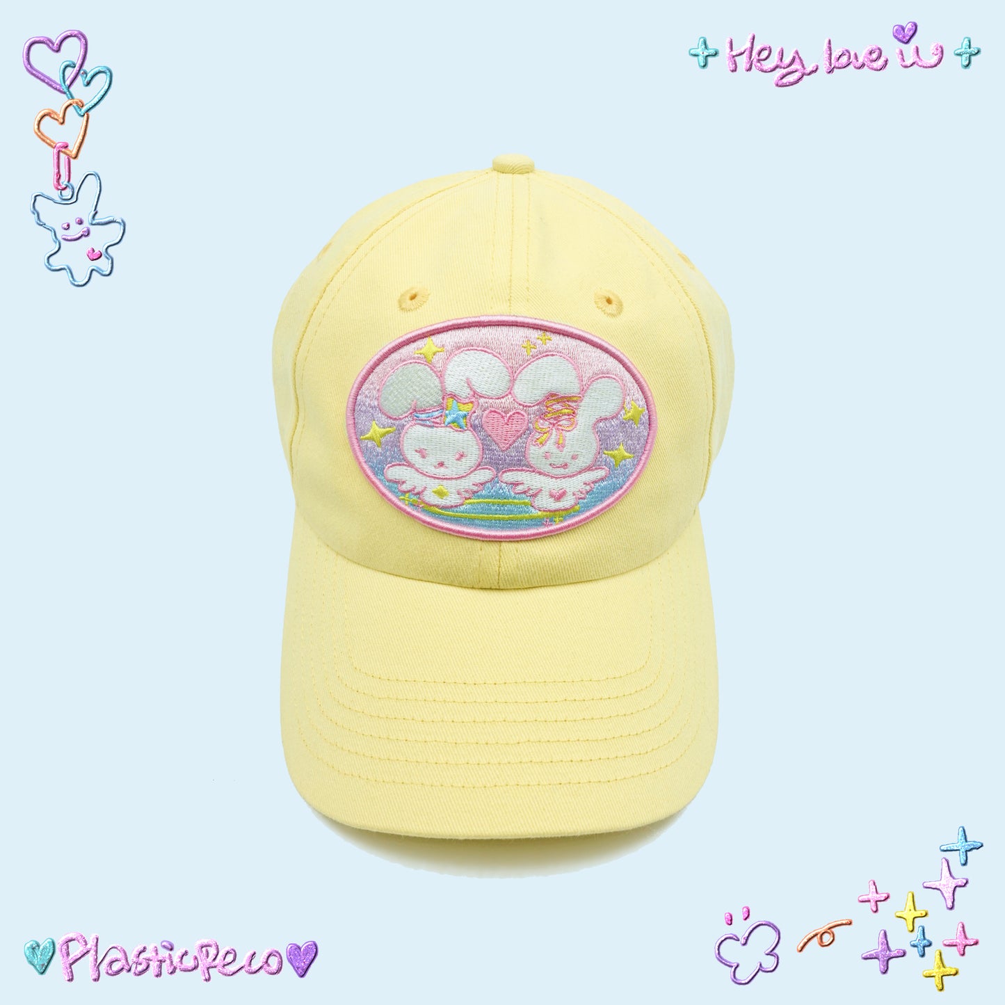 cap - ♡ ₊☆° Bunny Love🐰✨ Cream Yellow