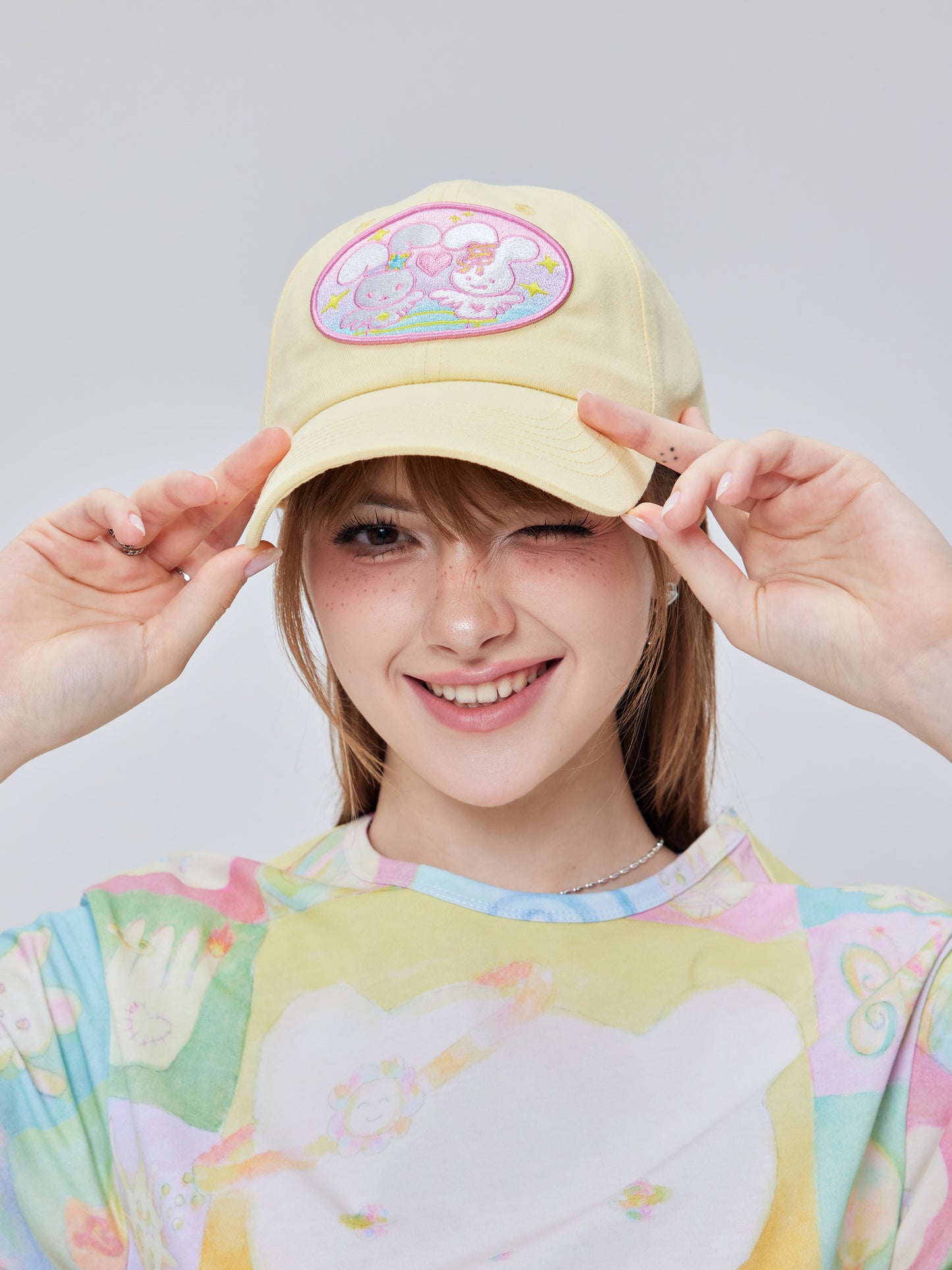 cap - ♡ ₊☆° Bunny Love🐰✨ Cream Yellow