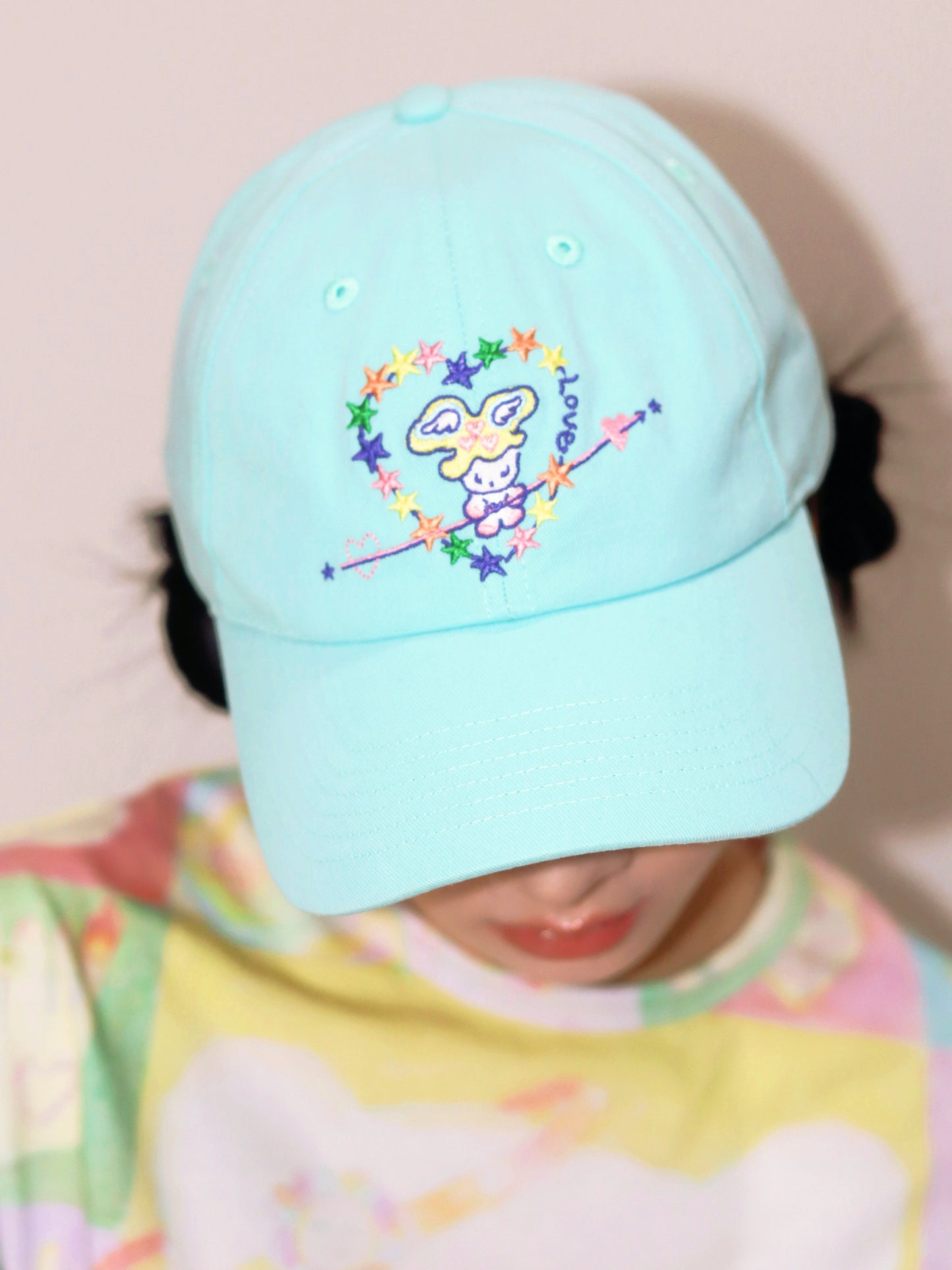 cap - 𖤐.*ﾟ Starlit Love Angel ꒰ఎ 💗 ໒꒱ Mint Green