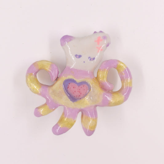 Clay - Purple & Yellow Striped Octopus