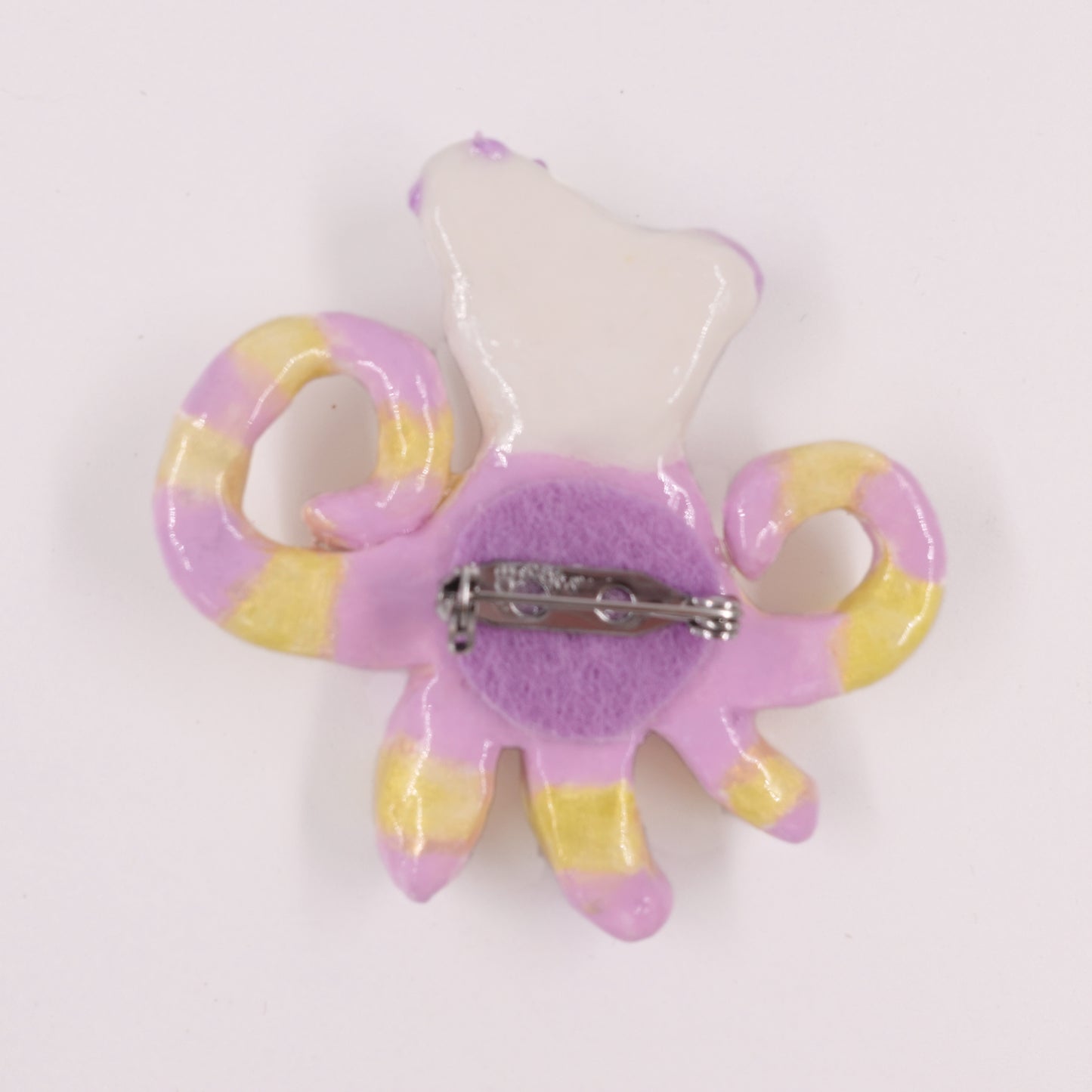 Clay - Purple & Yellow Striped Octopus